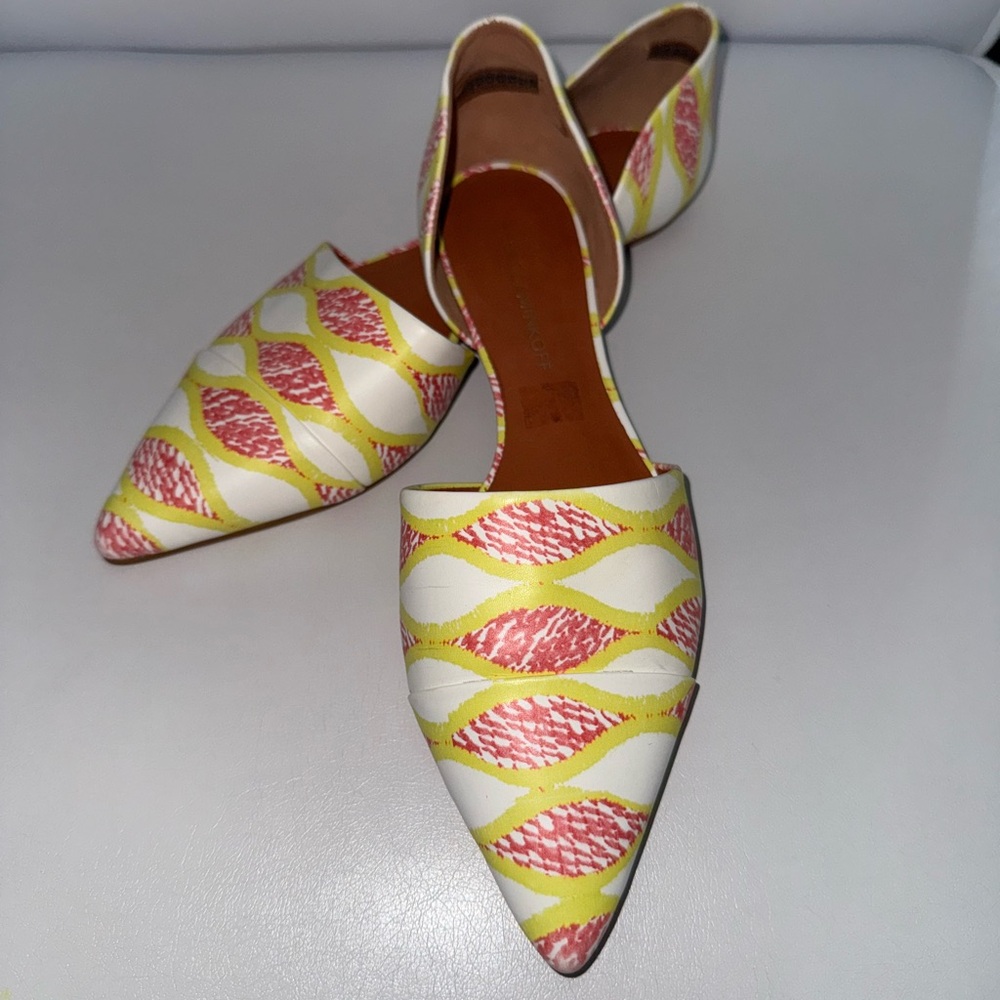 Rebecca Minkoff Yellow and Pink Patterned Flats